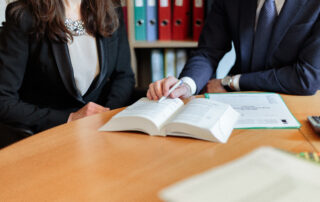 Opened book on table